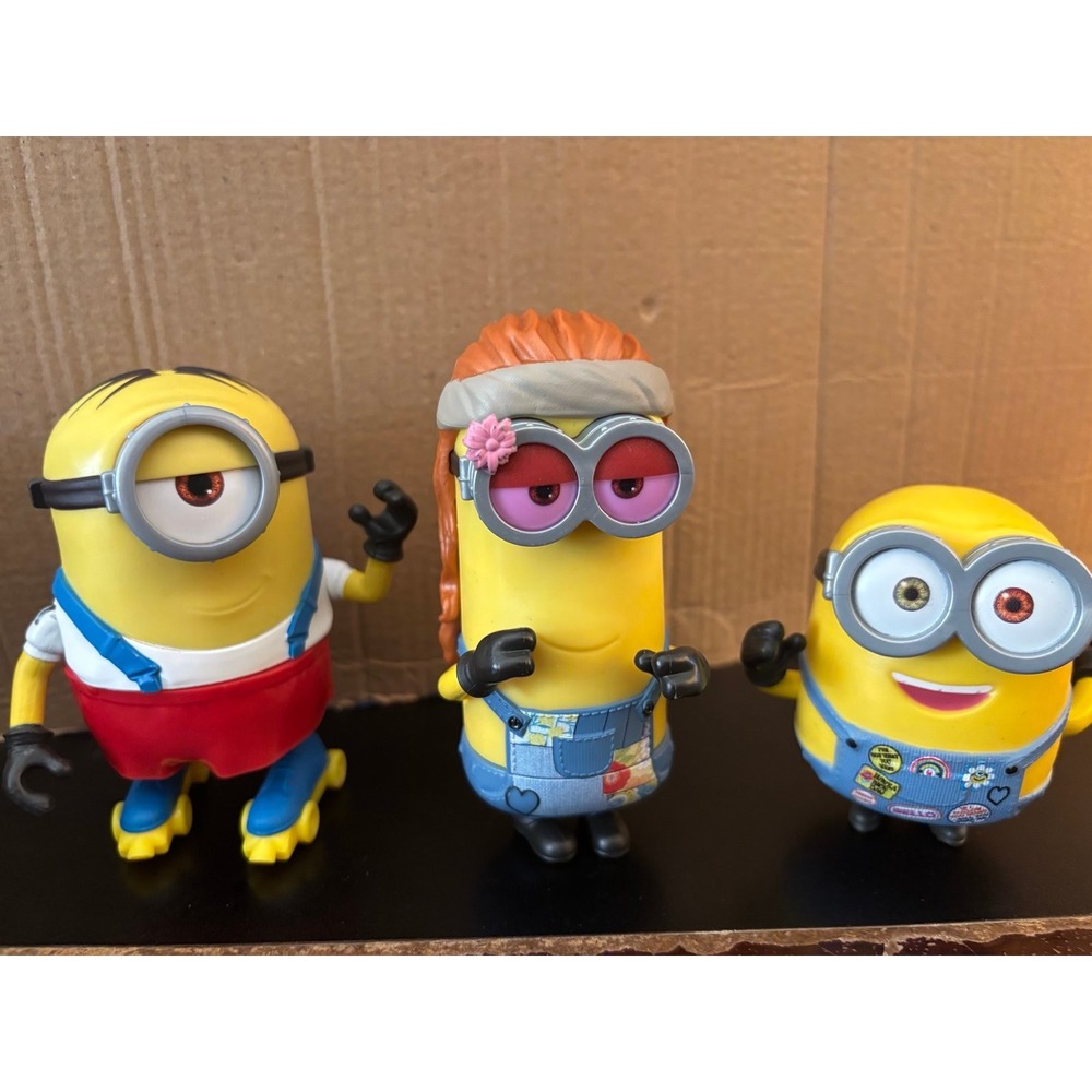 Despicable Me Minions Mel roller-skates Hippie Lot Of 3 Toys Figures